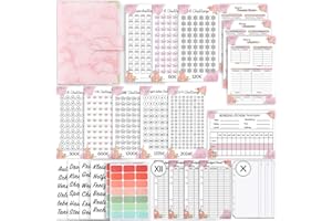 WORIDAREX A6 Budget Planner Deutsch, Bugetplaner Startset mit 8 Sparchallenges, Budget Binder mit 4 Bargeldübersicht, 12 Budgetblätter, Finanzplaner Haushaltsbuch, Geld Organizer,Sparen mit Umschlagmethode