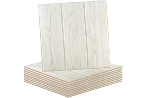 Baketron 20pcs White Oak Wooden Panels for Walls Self Adhesive Panelling Slat Wall Panelling Peel and Stick Wall Tiles Polystyrene Ceiling Tiles Kitchen Bathroom Floor (20pcs)