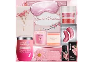 Pearshek Pamper Hamper Gifts for Women Best Friend, Happy Birthday Gifts for Women, Self Care Package Spa Bath Set for Her, Get Well Soon Gift Sets for Girls, Sister, Ladies, Wife, Mum(Pink)