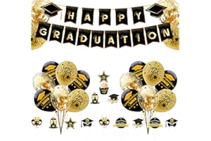 HUIFENGJIE Abschlussfeier Deko Abitur 2024, 32 Stück Abschluss Dekorationen 2024 Abschlussfeier zubehör, Abschluss Ballons Dekorativ Set, Deko set für die Abi-Feier/Schul Abschluss/Dekoration Aula