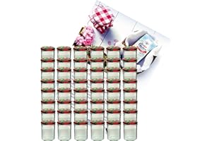 MamboCat Lot de 50 bocaux en verre de 350 ml | Bocaux de conservation + couvercle Twist-Off fruits + livret de recettes gratuit | Pour la conservation et la conservation | Passe au four