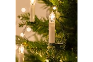 Guirlande Lumineuse de Noël avec 50 Bougies Crèmes LED Blanc Chaud à Pince pour Sapin par Lights4fun