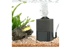 Aquarium Sponge Filter, Quiet Submersible Fish Tank Aeration Bio Filter for Breeding Fry Betta Shrimp, Safe Foam Filtration for Saltwater and Freshwater, Internal Corner Water Cleaner