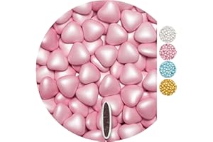 ‎EINSSEIN EinsSein 0,5kg Schokoherzen Dragees medium rosa pearl Gastgeschenke Hochzeit, Taufe, Kommunion, Kindergeburtstag | Schokodragees, Dragees in Herzform bzw. Schokolinsen als Ersatz für Hochzeitsmandeln