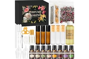 JUYRLE Parfym gör-det-själv tillverkningsset, Roll-On Perfume Oil Making Kit, kreativt pysselset vuxna gör-det-själv med eterisk olja, minidofter rulle med liten sprayflaska, som present till damer
