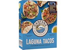 Cantina Del Sabor Laguna Tacos, Californian Style Soft Taco Meal Kit, 15 Gluten Free Soft Corn Tacos With Tomatillo Salsa & Seasoning, 356 g (Pack of 1)