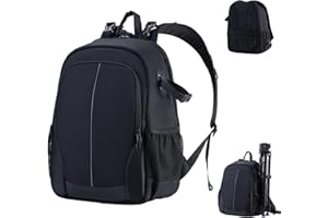 Zecti Sac à Dos pour Appareil Photo Sac Photo avec Diviseurs Personnalisés Rembourré pour Objectifs, Ordinateur Portable, Support De Trépied Et Appareils Photo Reflex Numériques