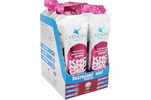 KENDAL MINT CO. KMC NRG Gel: Refreshing Raspberry Mint Energy Gel 27g Dual Carb +Electrolytes +B Vitamins Vegan Gluten Free by Kendal Mint Co (12x70g, Raspberry & Mint)