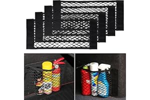 UIHOL Rete Portaoggetti per Auto Bagagliaio (4 PCS 45×25cm), Storage Net Organizers con Adesivi per Car Sedile Groceries, Tasca Telo Protettivo Mesh Net per Universale per SUV, Truck di Auto