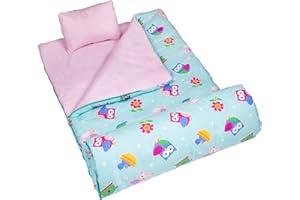 WILDKIN Children's Sleeping Bags | Kids Sleeping Bags for Indoors | Girl's Indoor Owls & Birds Sleeping Bag | Sleeping Bags for Sleepovers