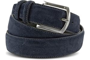 La Bottega del Calzolaio Cintura Uomo in Vera Pelle Scamosciata Made in Italy – Cintura Artigianale Elegante Stile Classico per Abbigliamento Casual o Formale – Accessorio di Alta Qualità