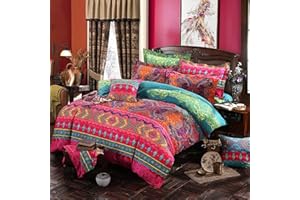 ‎LANQINGLV Lanqinglv Bohemian Bettwäsche 135x200 cm 2 Teilig Boho Mandala Böhmisch Bettwäsche Set Renforce mit Reißverschluss Vintage Bettbezug und 1 Kissenbezug 80x80cm (MJH,135x200)