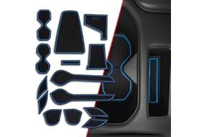 CupHolderHero for 2018-2023 Nissan Leaf Accessories - Interior Cup Holder Inserts, Center Console Liner Mats, Door Pocket 15-pc Set (Blue Trim)