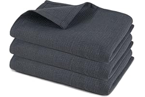 Pagnanno.–Hotel Quality Kitchen Tea Towels & Waffle Weave tea towel|Professional Cotton 45x70cm|Absorbent Fast Drying Dish Towels,Kitchen and Bar Towels (Pack of 3 (45x70cm), Waffle - Charcoal)