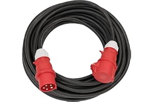 Brennenstuhl Professional Cable alargador de Enchufe CEE 400V/32A (Cable de 10 m, 5 Polos, Conector CEE, para Uso en Exteriores, Fabricado en Alemania) Negro
