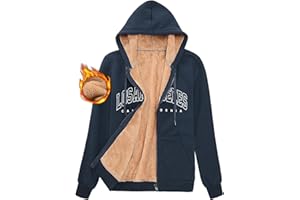 UMIPUBO Felpa Donna con Cappuccio Invernale Giacca Felpe con Zip Foderata in Pile Calda Maniche Lunghe Casual Los Angeles Hoodie Sweatshirt con Tasche Cappotto in Pile Cerniera