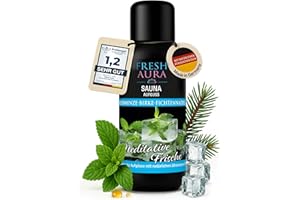 ‎FRESH AURA FRESH AURA Sauna Infusion - Sauna Infusion with Ice Mint, Birch, Spruce Needle - Very Rich and Long-Lasting Sauna Fragrance with Natural Essential Oils | Made in Germany (100 ml)