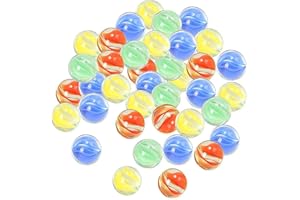 Neez Canicas para Niños - Variadas Colores Marble, Canicas de Cristal para Circuito de Canicas Carrera - Cristal & Transparentes Ball Bolsa (80 Canicas de Colores)