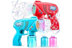 JOYIN 2 Pistolets à Bulles avec 2 Bouteilles de Recharge (296ml Total), Souffleur de Bulles pour Enfants, Machines à Bulles de Savon pour Les Fête d'été, Cadeau d'anniversaire