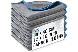 Ekedalen Panni Magic Microfibra Carbonio 6X, 400GSM Asciugamani Senza Aloni Catturapolvere, Strofinacci Pulire per Vetri Pavimenti Bagno Casa Cucina Auto Moto, Stracci Pulizia Riutilizzabili, Blu