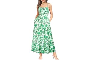 GRACE KARIN Robe Florale à Bretelle Bustier A-Line Taille Haute pour Femme à la Éte Plage Mode