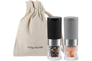 VEVOUK Mini Molinillo de Sal y Pimienta, Pequeño Molinillo de Especias Portátil de Mesa, Salero Pimentero, Núcleo de Cerámica, para Sal del Himalaya
