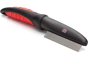 Mikki Hund, Katze Deluxe Flohkamm - Flohentferner für mittelgroße bis große Haustiere - Staub, Läuse Kamm Bürste