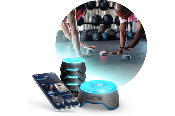 Blazepod : entraînement lumineux “Flash Reflex”. programmes stimulants pour améliorer la vitesse et l’agilité. Pour les athlètes : arts martiaux, football, boxe, basket-ball, coach et entraîneurs.