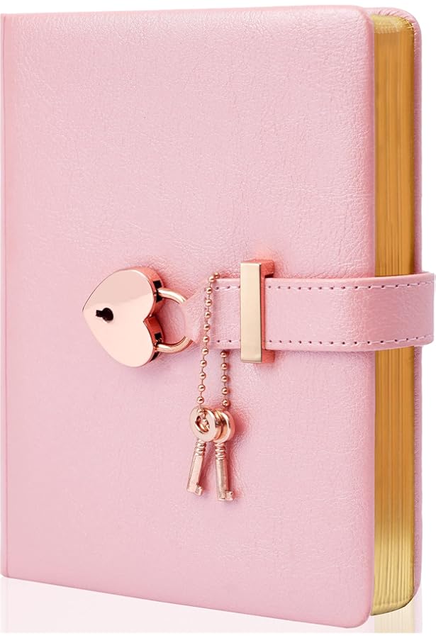 Poshieca Heart Shaped Lock Diary With Key Pu Leather Cover Journal Personal Organizers Secret Notebook For Girls Women B6 Size 5 3x7inch Diary With Rose Gold Metal Ballpoint Pen Grey - View #6