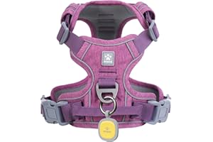 Pawaii Hundegeschirr Hundegeschirr Mittelgroße Hunde Antizuggeschirr für Hunde Anti Zieh Geschirr Brustgeschirr Anti Zug Reflektierende Verstellbare Atmungsaktive Hundegechirr ID Tag Enthältet(M Lila)