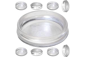 WHITE HINGE 8 x Large Clear Castor Cup Furniture Feet 60 mm