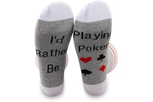 GENERIC PXTIDY Poker Socks Poker Lovers Gift I'd Rather Be Playing Poker Card Player Gaming Gift Gambling Gambler Gift for Casino Lovers