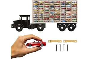 ART TWIST HOME Hot Wheels Storage | Wooden Display Shelves with 80 Compartments | Wall Display Cabinet 78,5cm x 40cm x 4cm for Collectables Model Car or Mini Figure (LKW 001CL)