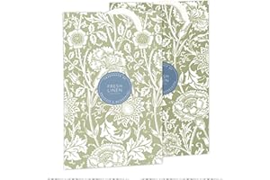 The Master Herbalist Fragrant FRESH LINEN Scented Wardrobe Freshener Sachets in a WILLIAM MORRIS Design in SAGE GREEN | Pack of 2