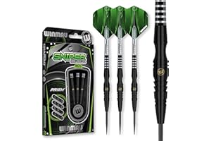 ‎WINMAU WINMAU Sniper Black Professionelles Wolfram-Dart-Set mit Flights und Schäften (Shafts)