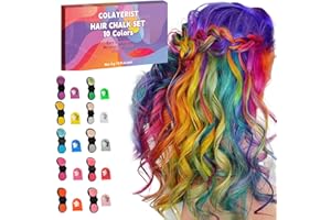 COLAYERIST Gessetti Colorati per Capelli, 10 Pezzi Spray Colorante per Capelli, Lacca Colorata per Capelli, Colore Capelli Temporaneo, Regali di Natale per Bambini, Regali per Bambine di 5-15 Anni