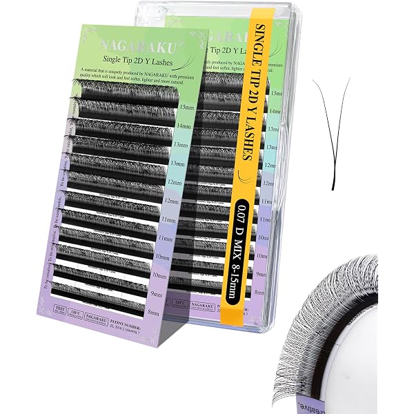 Y Lashes 2D Büschelwimpern – Seidenwimpern C Curl, Stärke 0.15 Mm, Für Wimpernverlängerung
