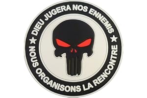 LEGEEON Punisher DIEU JUGERA NOS ENNEMIS DEVGRU Morale PVC Fastener Patch (Multicolor)