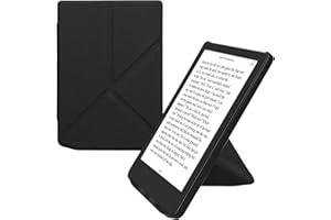 kwmobile Étui Compatible avec Pocketbook Verse/Pro/Color/Vivlio Light/Light HD Coque - Étui à Rabat magnétique Tablette eReader Similicuir - Noir