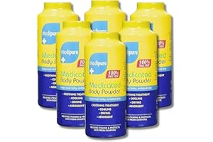 BRAYN Medipure Medicated Body and Baby Powder - 100% Talc-Free Skin Protection and Soothing Relief, 6 Pack - Gentle, All-Natural Formula for All-Ages Care, Ideal for Sensitive Skin