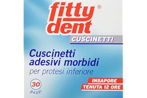 FITTY-DENT Fittydent Cuscinetti Adesivi Morbidi per Protesi Inferiore - 30 Pezzi, 30 unità, 1