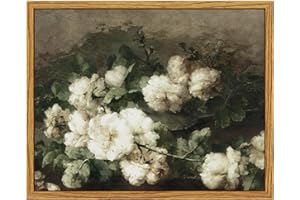 InSimSea Gerahmte Leinwand-Wandkunst, Vintage-Dekoration, Vintage-Blumenbilder, ästhetisch, kleine Wandkunst, Schreibtischregal-Dekoration, Blumengemälde, Dekoration für Schlafzimmer, Schlafzimmer,