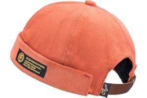 CLAPE Corduroy Docker Cap Casquette sans Visiere Homme Femme Bonnet de Docker Marin Rolled Cuff Brimless Hat