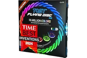 TOSY Disco volante - 16 milioni di colori RGB o 36 LED, estremamente luminoso, modalità intelligenti, illuminazione automatica, ricaricabile, compleanno, regalo di Natale per bambini, frisbee da 175 g