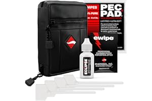 Photographic Solutions Digital Survival Kit - Type-4 (33mm) Sensor Swabs, PEC-PAD Photo Wipes, E-Wipe Packet, Eclipse Optic Cleaning Fluid - Camera Cleaning Kit with Travel Bag