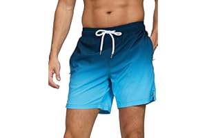 DECORIE Badehose Herren Badeshorts Männer Schnelltrocknend Trendiger Farbverlaufdruck Schwimmhose Badeshorts für Herren Schwimmshort mit Meshfutter