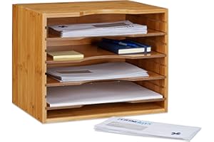 ‎RELAXDAYS Relaxdays półka na listy z bambusa, wys. x szer. x gł.: ok. 26 x 33 x 24,5 cm