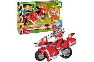 Power Rangers, Véhicule Deluxe, avec Figurine 15 cm, Ranger Rouge - Jason Lee Scott, pour Les Enfants dès 4 Ans, PWG04