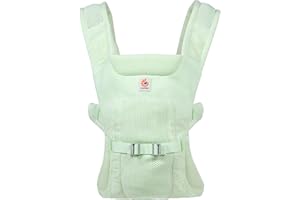 Ergobaby Aerloom Babytrage für Neugeborene bis zum Kleinkind, 3-Positionen Ergonomische Babybauchtrage Rückentrage Baby-Tragetasche aus Formaknit Material, Luminous Mint