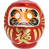 Tierra Zen Daruma, Carta pestata Dipinta, Rosso, 11 cm